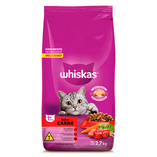 Ração Whiskas Carne Gatos Adultos 2.7kg