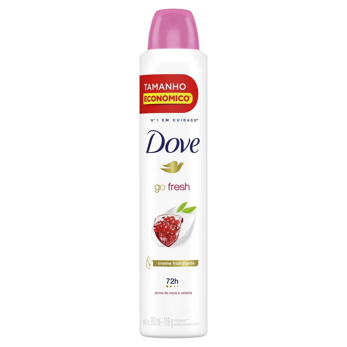 Desodorante Aerossol Dove Feminino Go Fresh Romã E Verbena Tamanho Econômico 200ml