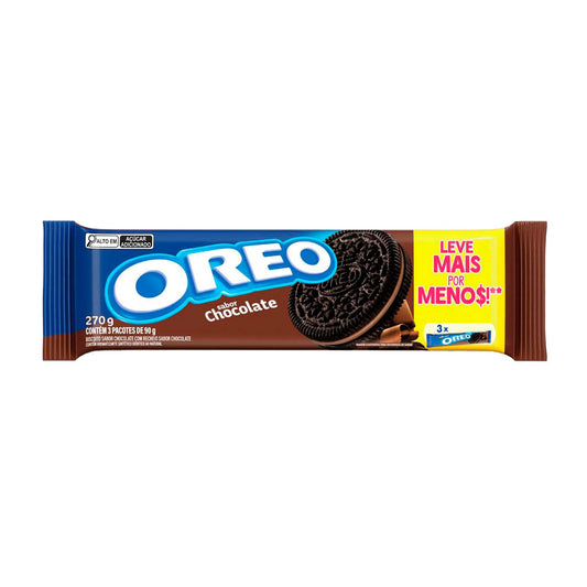 Biscoito Recheado Oreo Chocolate Tripack 270g