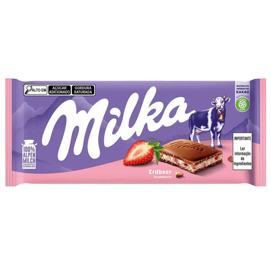 Chocolate Milka Recheio Morango 100g