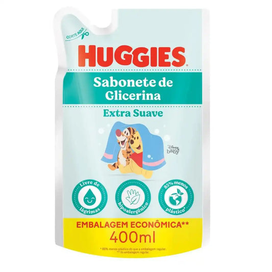Refil Sabonete Líquido de Glicerina Huggies Extra Suave 400ml