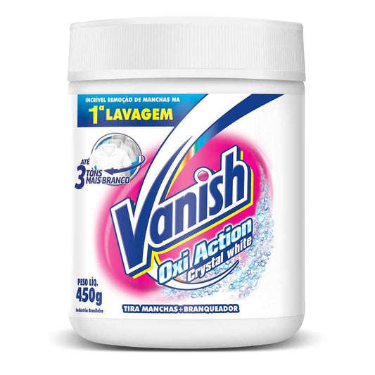 Tira manchas em Pó Branqueador Vanish Oxi Action Crystal White Pote 450g