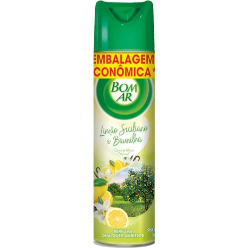 Bom Ar Odorizador de Ambiente Aerosol Limão Siciliano e Baunilha com 360ml