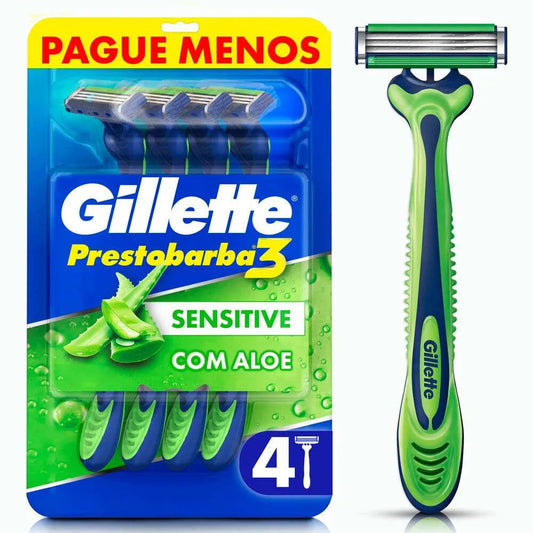 Aparelho De Barbear Prestobarba 3 Sensitive 4 Unidades