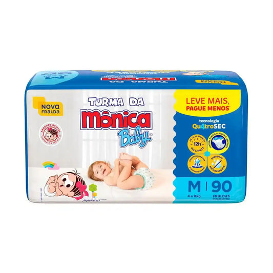 Fralda Turma da Mônica Baby M 90 unidades