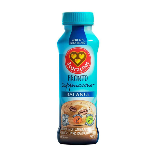 Bebida Láctea Uht Cappuccino Zero Lactose Balance 3 Corações 260ml
