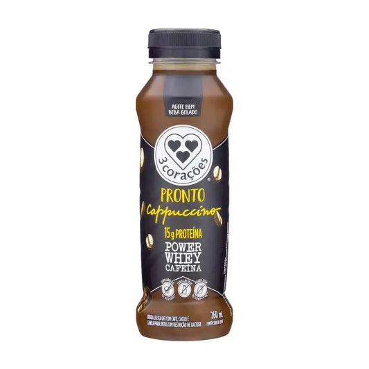 Bebida Láctea Uht Cappuccino Zero Lactose Power Whey Cafeína 3 Corações 260ml