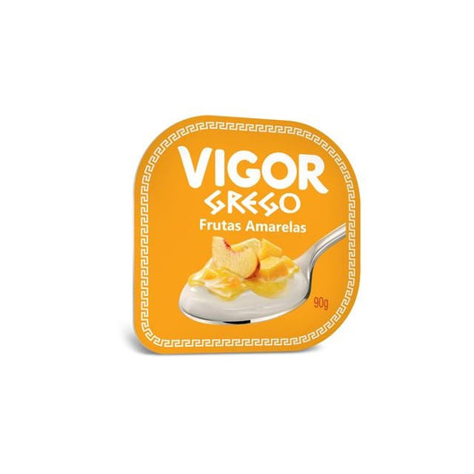 Iogurte Grego Calda Frutas Amarelas Vigor Pote 90g