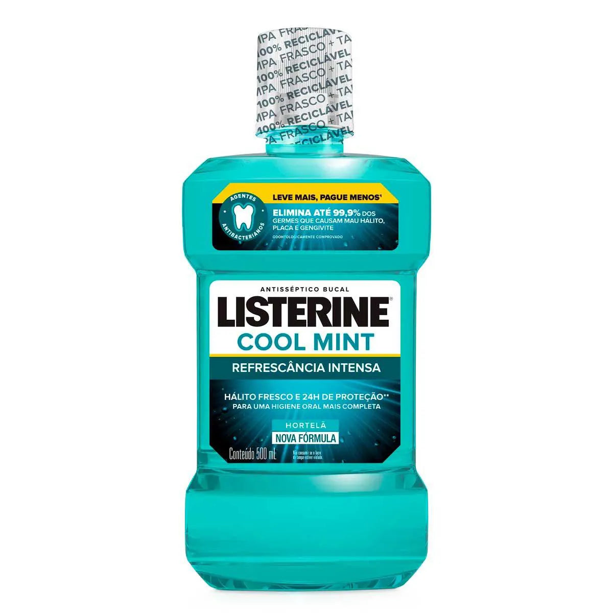 Enxaguante Antisséptico Bucal Listerine Cool Mint Hortelã com 500ml