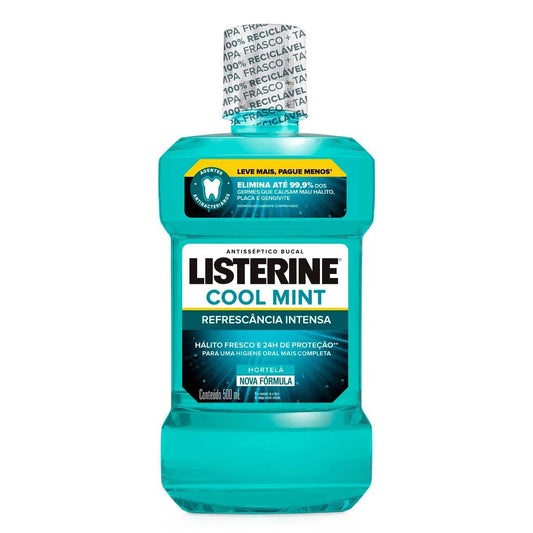 Enxaguante Antisséptico Bucal Listerine Cool Mint Hortelã com 500ml