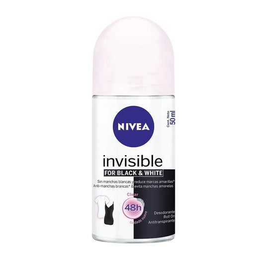 Desodorante Nivea Invisible For Black & White Clear Roll-On 50Ml