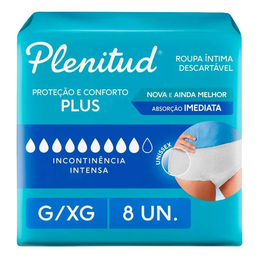 Roupa Íntima Plenitud Plus G/XG 8 Unidades