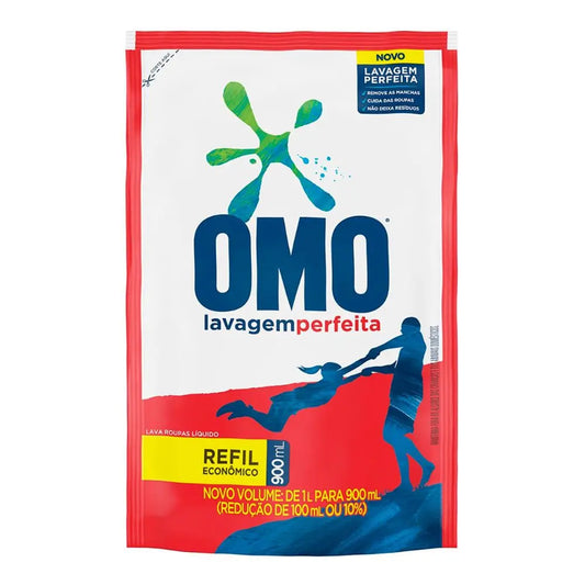 Lava Roupas Líquido Omo Lavagem Perfeita 900ml Refil