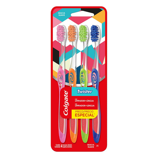 Colgate Escova Dental Twister 4 Unidades