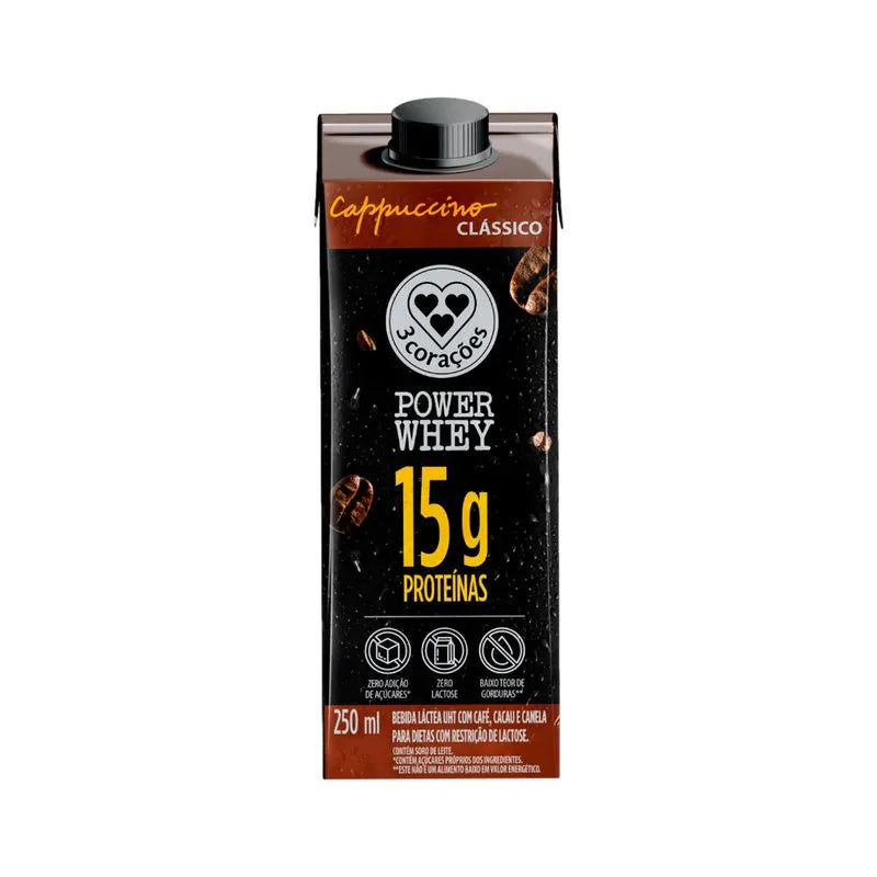 Cappuccino Pronto Classic Power Whey 3 Corações 250ml