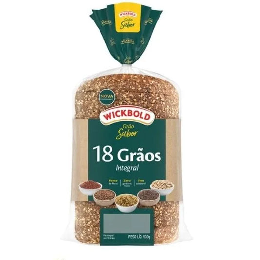 Pão de forma integral 18 grãos Wickbold 500g