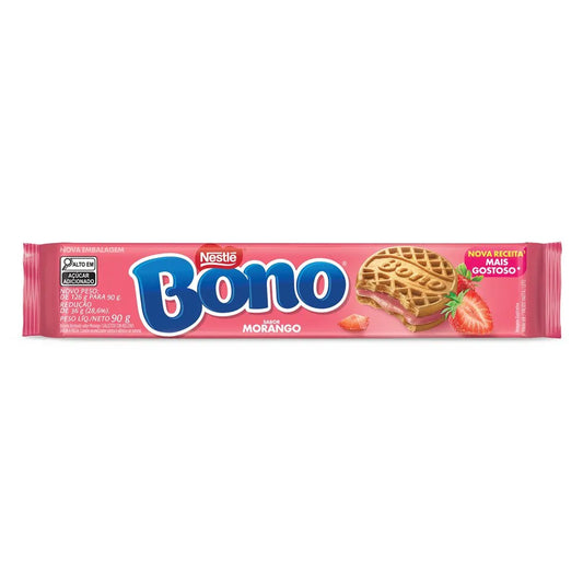 Biscoito com Recheio de Morango Nestlé Bono 90g