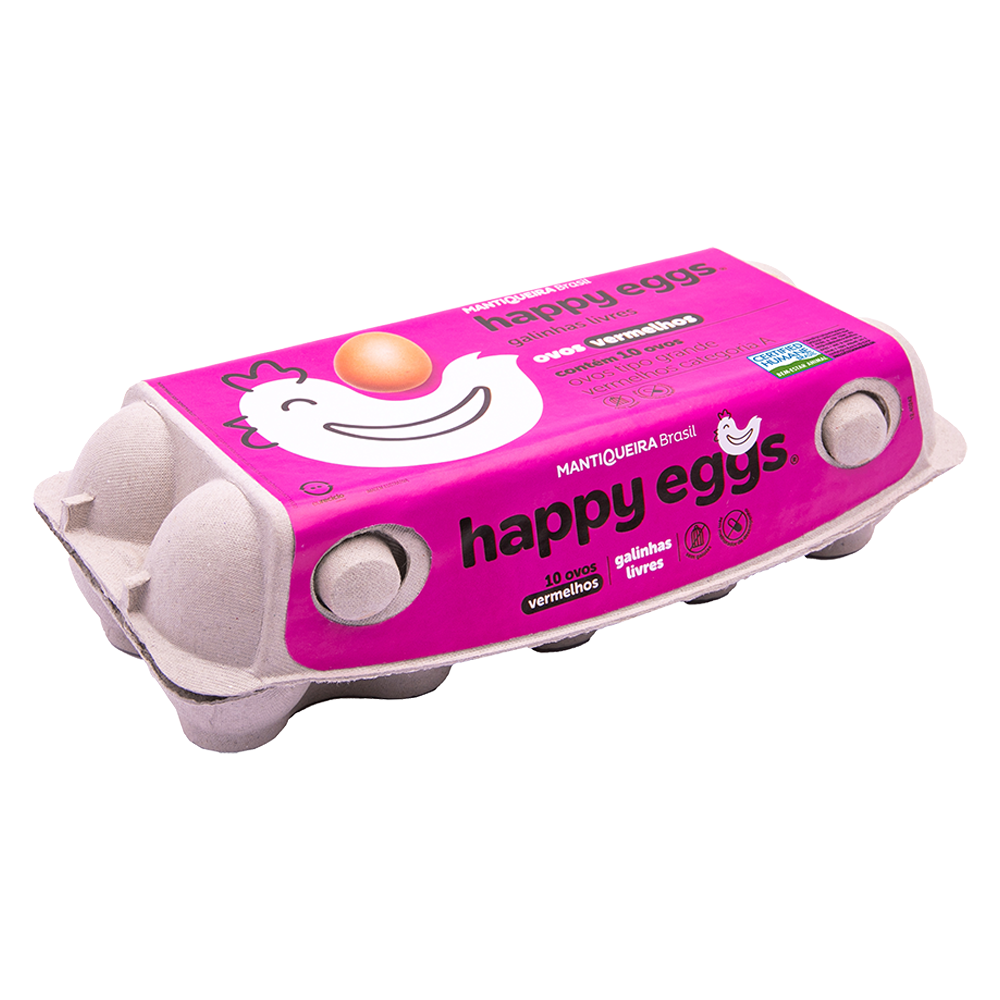 Ovos Vermelho Grande Happy Eggs Com 10un