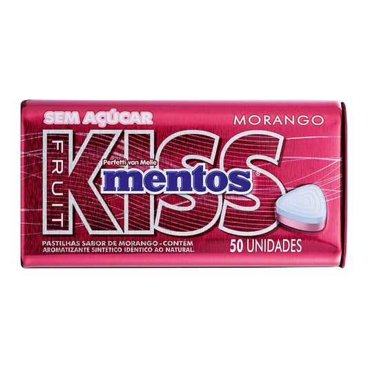 Pastilha sabor Morango Mentos Kiss 35g