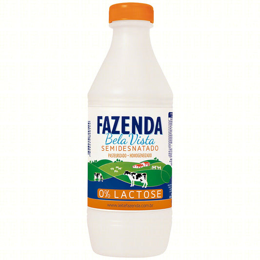 Leite Pasteurizado Semidesnatado Zero Lactose Fazenda Bela Vista Garrafa 1L