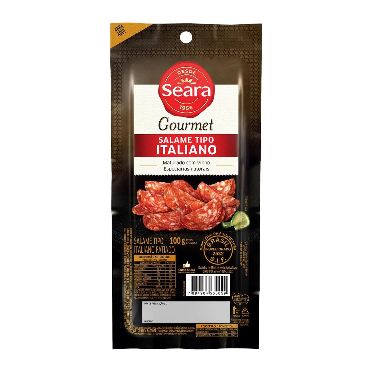 Salame Italiano Fatiado Seara Gourmet 100g
