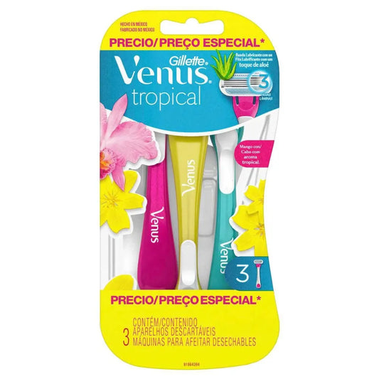Aparelho de Depilar Gillette Venus Tropical Feminino com 3 unidades