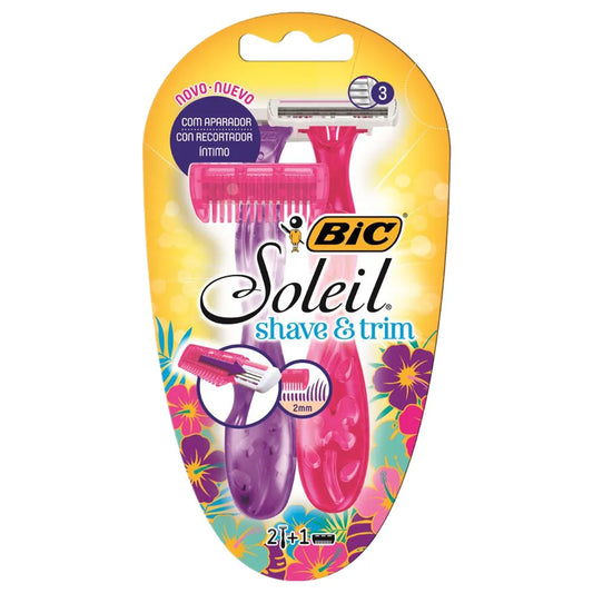 Aparelho Depilador Bic Soleil Shave Trim 02 Unidades