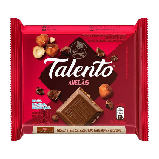 Talento Tablete Chocolate Avelã 85g