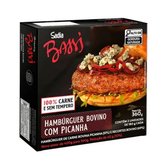 Hambúrguer Bovina com Picanha Sadia Bassi 360g