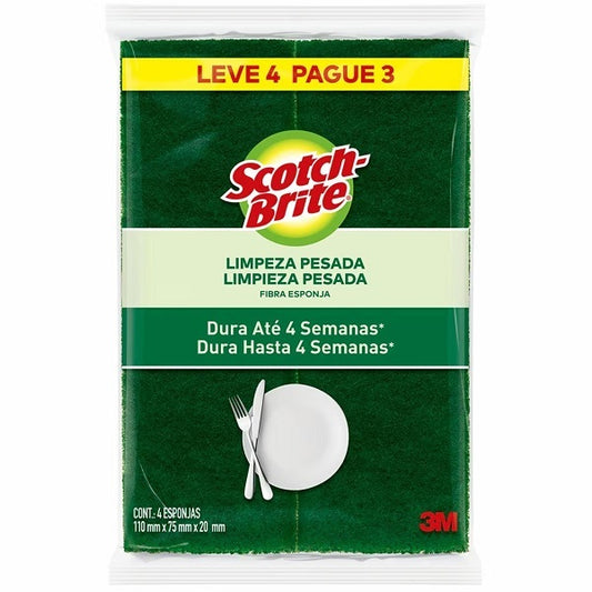 Esponja Scotch Brite Dupla Face Multiuso 4 Unidades