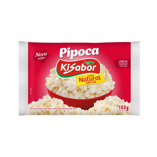 Pipoca para Micro-Ondas Natural Kisabor Pacote 100g