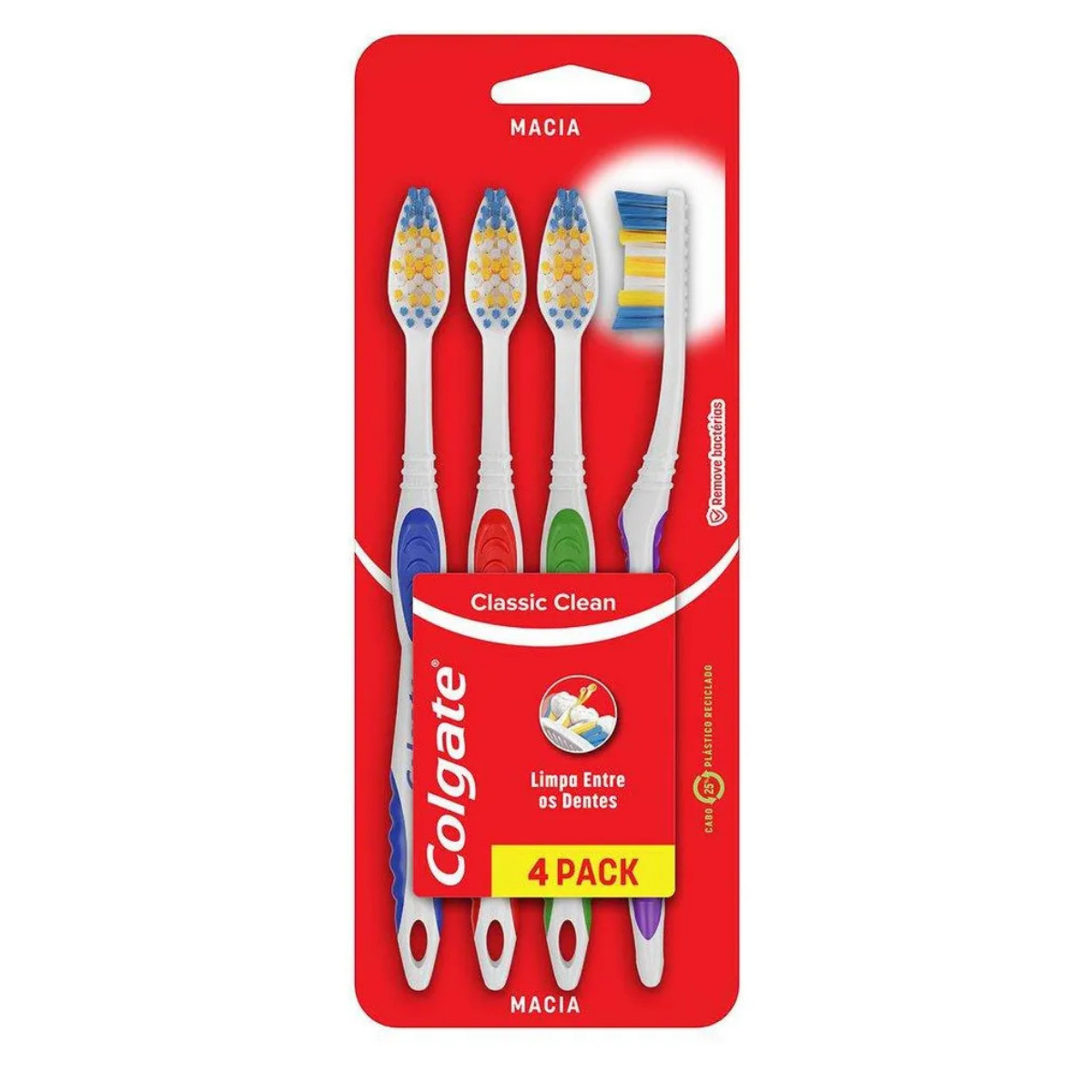 Escova Dental Colgate Classic Clean Com 4 Unidades