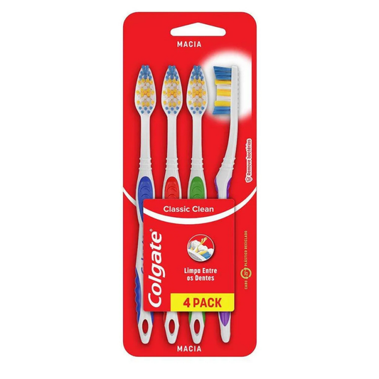 Escova Dental Colgate Classic Clean Com 4 Unidades