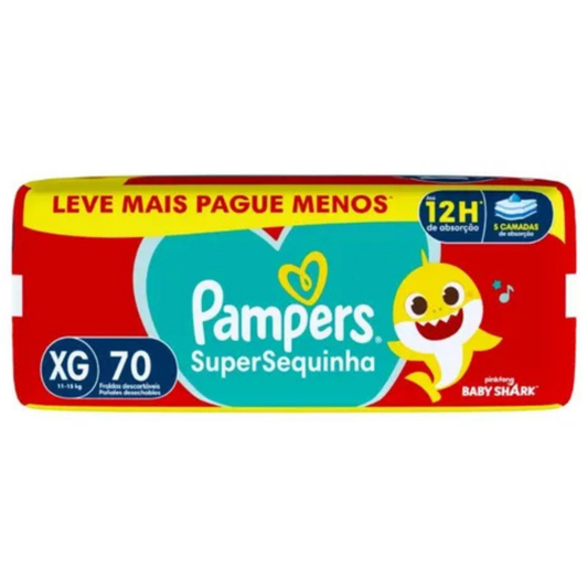 Fralda Descartável Pampers Supersequinha Xg Pacote 70 Unidades