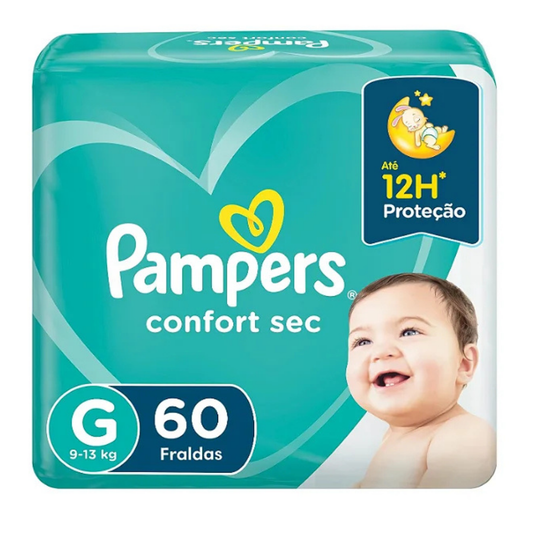 Fralda Infantil Pampers Confort Sec tamanho G com 60 unidades