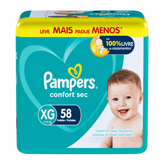Fralda Pampers Confort Sec XG 58 Unidades
