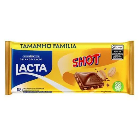 Chocolate Lacta ao leite com amendoim Shot 145g