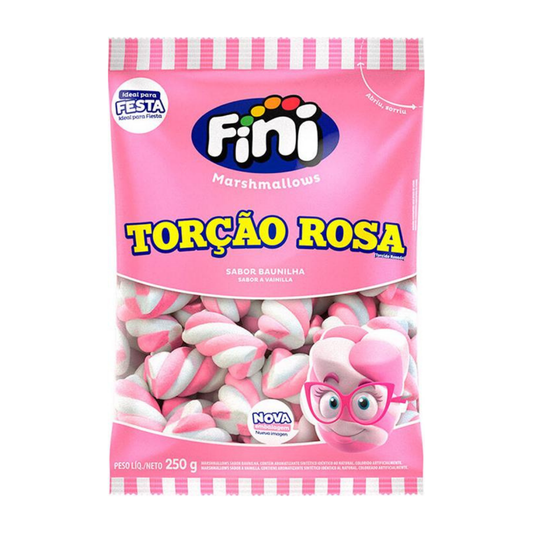 Marshmallow Recheadinho Torção Rosa Fini 250g