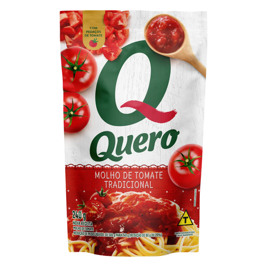 Molho de Tomate Tradicional Quero Sachê 240g