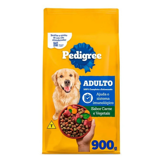 Ração Pedigree Carne e Vegetais Cães Adultos Raças Médias e Grandes 900g