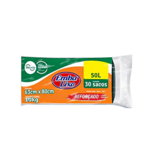 Saco de Lixo Reforçado de 50L Embalixo 30un