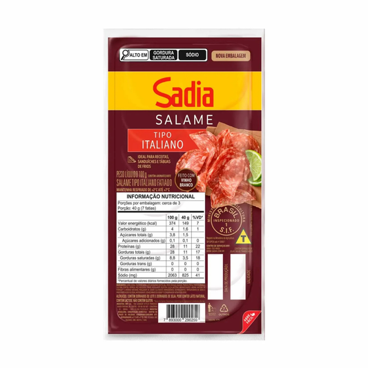Salame Italiano Fatiado Sadia 100g