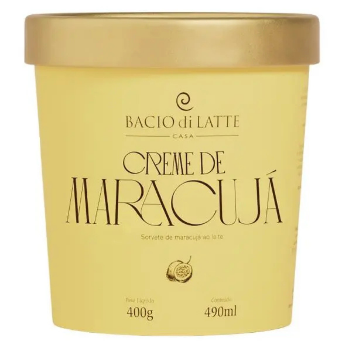 Sorvete Bacio di Latte Creme de Maracujá 490ml