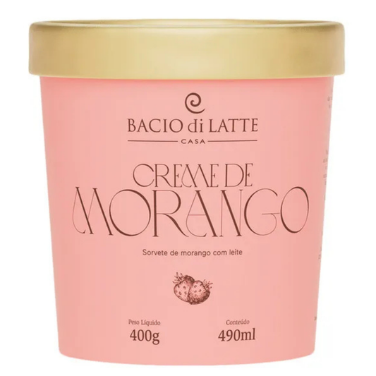 Sorvete Bacio di Latte Creme de Morango 490ml