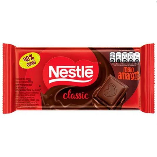 Barra meio amargo Nestlé Classic 40% Cacau 80g