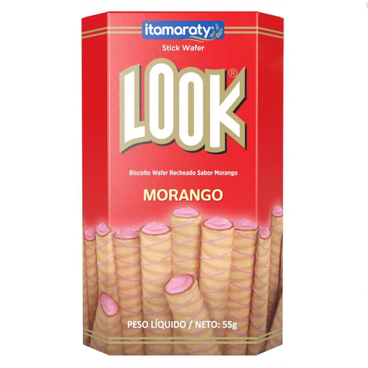 Biscoito Wafer Morango Look 55g