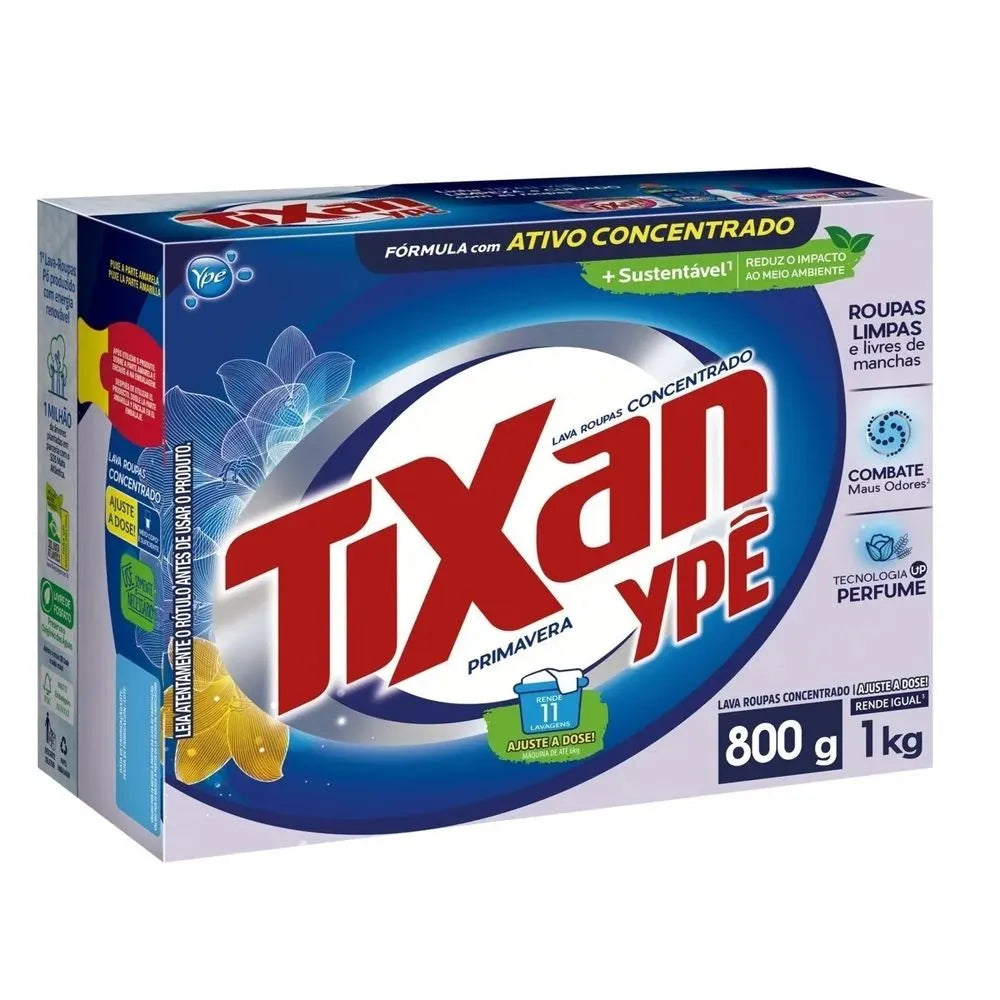 Lava Roupas Em Pó Tixan Primavera 800g