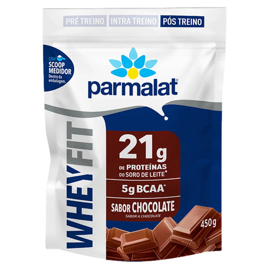 Suplemento Proteico Pó Chocolate Parmalat Whey Fit Pouch 450g