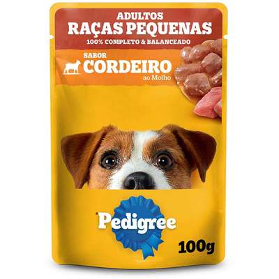 Ração Úmida Pedigree Sachê Cordeiro ao Molho Cães Adultos Raças Pequenas 100g