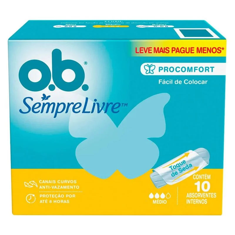 Absorvente Interno O.B Sempre Livre Procomfort Médio 10un